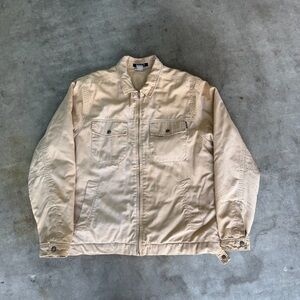 Hollister Y2k Military Jacket Men’s Beige Brown Full Zip Bomber